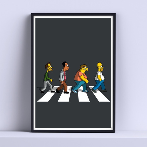 Cuadro Los Simpsons Abbey Road 30x40cm Deco Listo P Colgar