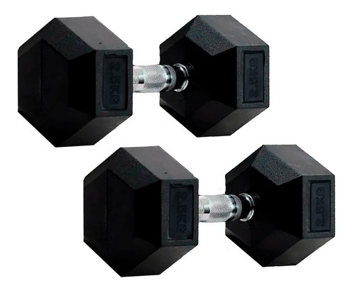 Set Mancuernas Hexagonales Entrenamiento 2,5kg Engomadas Pro