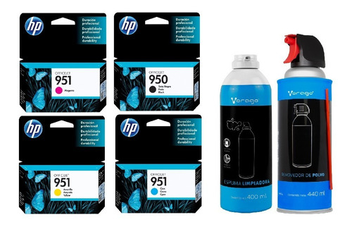 Bundle Tintas Hp 950, Hp 951, Con Kit De Limpieza De Regalo