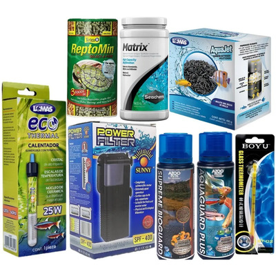 Kit Tortugas 50lt Alimento Filtro Calentador Bacteria Carbon | Envío gratis