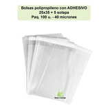 Bolsas Polipropileno C/adhesivo 25x35+5 - Ideal Indumentaria