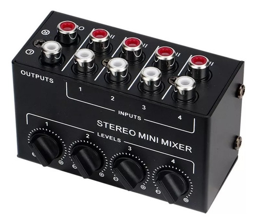 Mini Mixer De Áudio Estéreo De 4 Canais Passivo