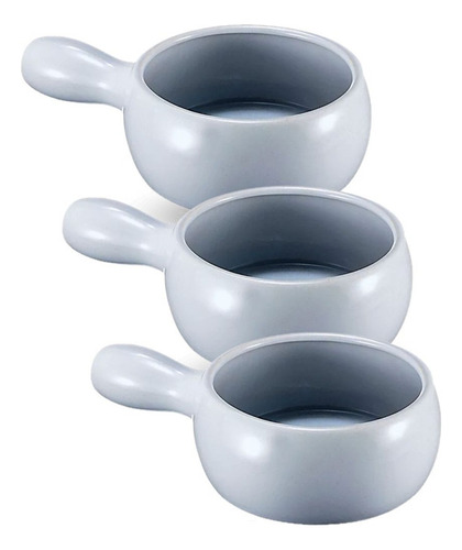 Set X3 Taza De Cerámica Asa Moderna Para Cocina Sopas Comida