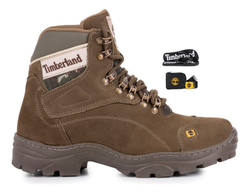 Bota Timberland Kit Coturno Couro Original Oferta +brindes