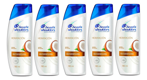 5 Shampoo Head & Shoulders Hidratación Aceite De Coco 180ml