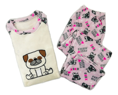 Pijama Térmica Mujer Estampado Bordado Clima Frío