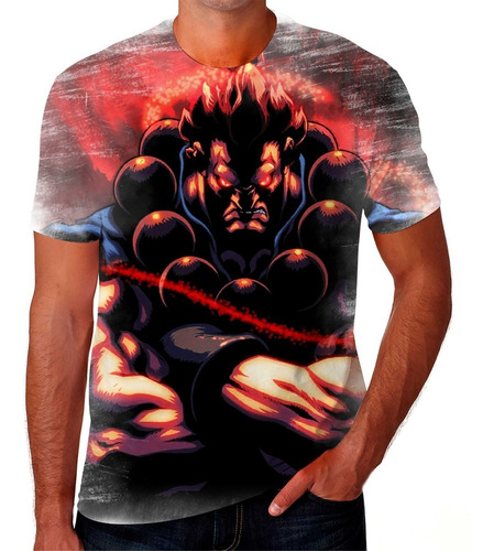 Camiseta Camisa Akuma Street Fighter Jogo Luta Moda Alta 10