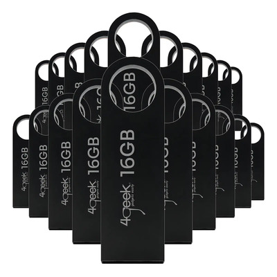 Kit 20 Memorias Usb 16gb Negro 2.0 Bulk 4geek Liso | Envío gratis