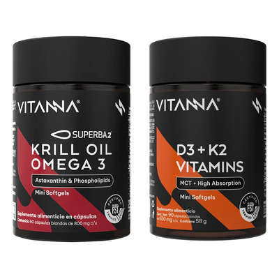 Pack 2 Productos Krill Oil Más Vitamina D3 K2 Mct Oil | Envío gratis