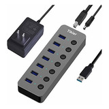 Powered Usb 3 0 Data Hub Incluye 7 Bc 1 2 Puerto De Car...