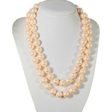 Gran Collar Perlas Cultivadas Rosadas Shell 12mm C/u 95cm La