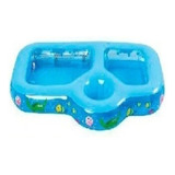 Pileta Inflable Jilong Tres Divisiones 90 X 60 X 13 Cm Color Celeste