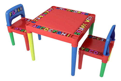 Kit Mesa Infantil Educativa Desmontável Com 2 Cadeiras
