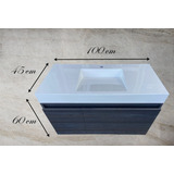 Mueble De Baño Lavabo Moderno Flotante 100cm Tocador