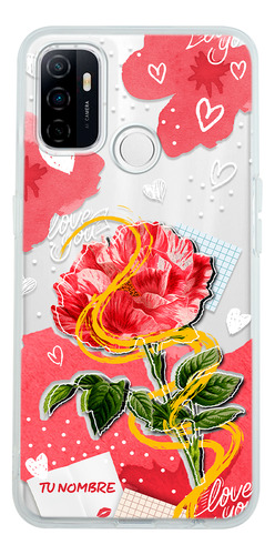 Funda Para Oppo Para Mujer Corazones Flor Con Tu Nombre