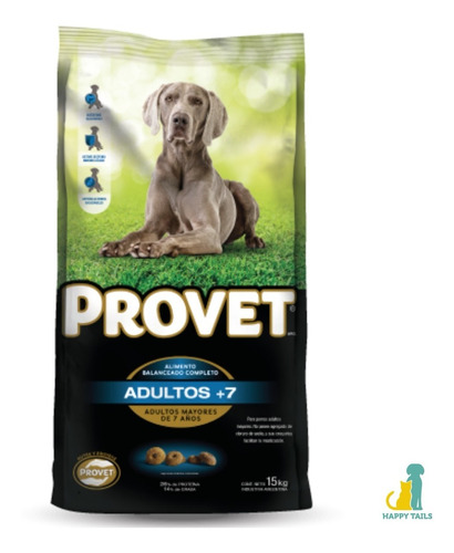 Provet Perro Adulto Senior +7 X 15 Kg - Happy Tails 