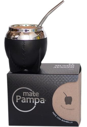 Mate Pampa Torpedo Térmico Con Bombilla Boca Cerrada