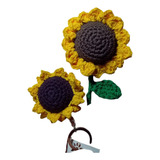 Girasol Tejido Crochet. Una Flor Y Un Llavero. Flor Amarilla