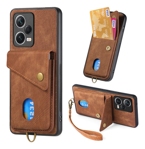 Funda De Piel Cards Solt Wallet Para Xiaomi Redmi Strap Cove