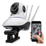 Camera Segurança Ip Interna 360 Graus 3 Antenas Wifi Áudio