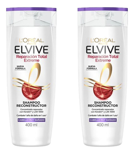 Pack Shampoo Elvive Reparación Total Extreme 400 Ml