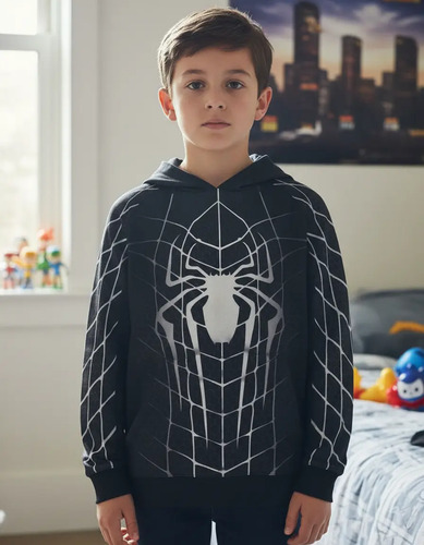 Sudadera Sublimada Spiderman Venom Negro Infantil