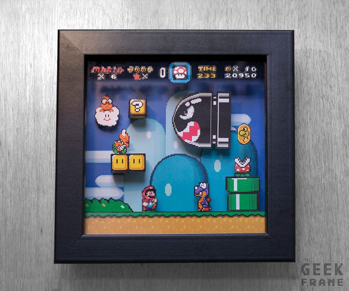 Super Mario -nintendo -retro -cuadro Diorama 3d -geek Frame