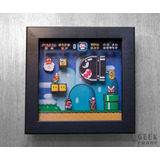 Super Mario -nintendo -retro -cuadro Diorama 3d -geek Frame