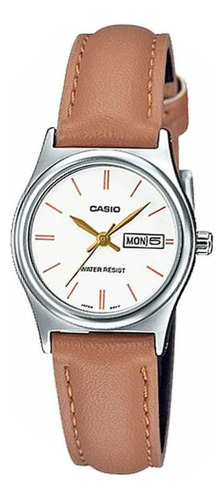 Reloj Casio De Dama Ltp-v006l-7b2, Doble Fechador