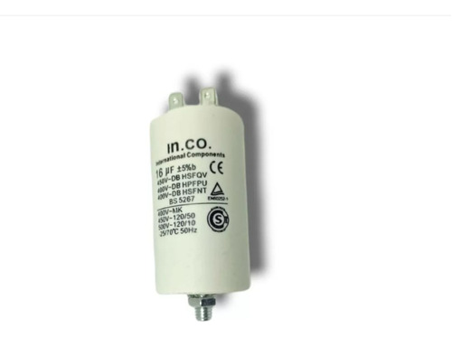 Capacitor 16uf 450v 50/60 Hz Para Lavarropas