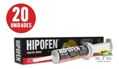 Kit 20 Hipofen Pasta Oral 20gr Vermífugo Para Equinos Cavalo