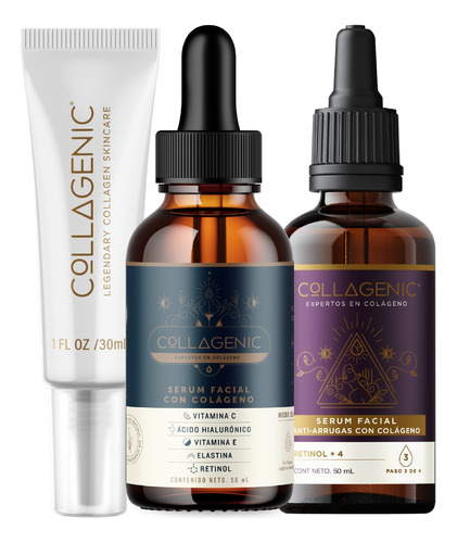 Set Cuidado Facial Collagenic Serums + Crema Contorno Ojos