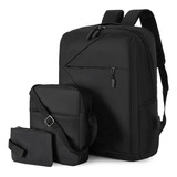 Laptop Backpack Set With Pen Bag Mochila 3pcs