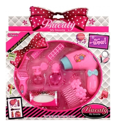 Set De Belleza Infantil Juguete Secador Pelo Peine