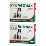 Vetmax Plus 700mg Vetnil 4 Comp. Cães E Gatos Kit Com 2