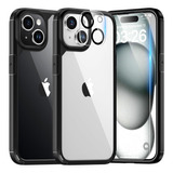 Tauri Funda Para iPhone 15 Plus, [5 En 1] 1x Funda Negra [no