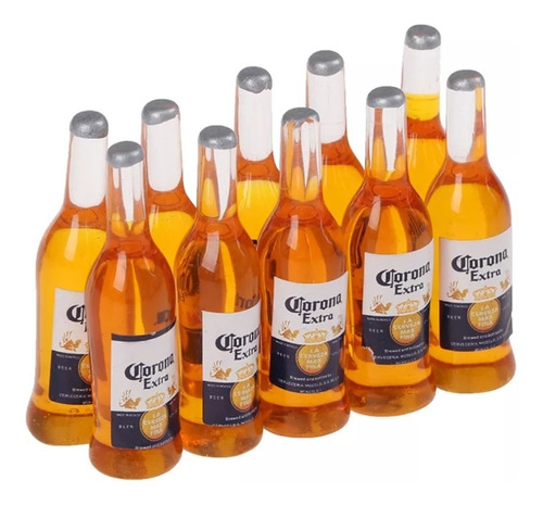 10 Mini Botellas Cervezas Corona ( Miniaturas) Casa Muñecas