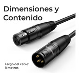 Ugreen Cable De Micrófono Xlr Macho A Hembra Altavoces 8m