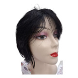 Peruca Wig Humano Chanel Com Franja Liso