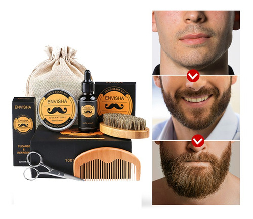 Set De Cuidado De Barba Cepillo De Barba De Cera Para Barba