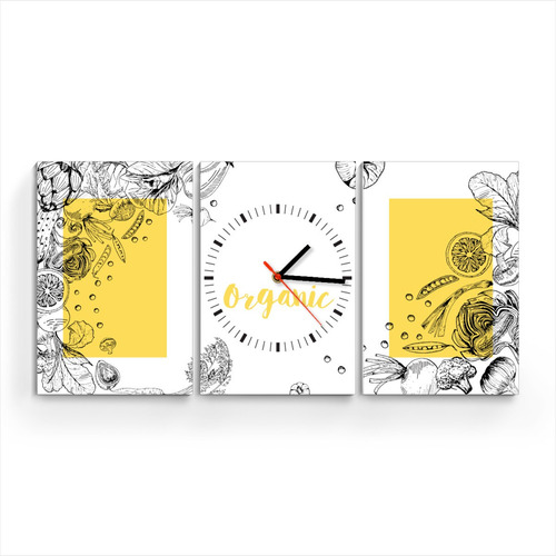 Reloj De Pared Tripticos Decoracion Cocina Moderno Cuadros