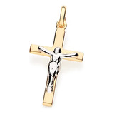 Dije De Oro 18k Laminado Cruz Con Jesus Cristo Rommanel 