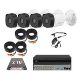 Kit Circuito Cerrado 4 Cámaras 2mp Dahua Dvr 16 Ch 2tb