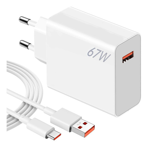 Cargador Turbo 67w + Usb C Para Xiaomi 11t 12 Redmi Note 11