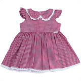 Vestido Bebê Menina Infantil Com Laço De Cabelo 100% Algodão