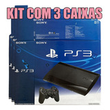 Kit 3 Caixas Para Playstation 3 Super Slim (nova) Ps3 Vazia