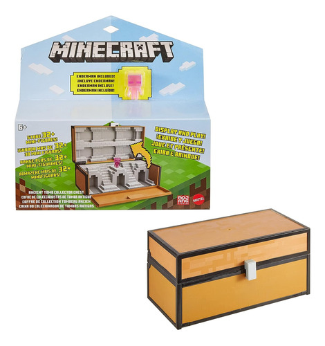 Mattel Minecraft Collector Cofre Y Mini Figura Exclusiva, Qu