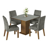 Juego Comedor Mesa Tapa Madera 4 Sillas Karina Madesa M/g/p