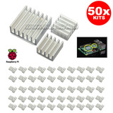 50x Kit C/ 3 Dissipadores De Calor Para Raspberry Pi 3 B B+ 