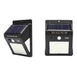 Kit2 Luminária Led Solar Parede Refletore Sensor Presenç 50w